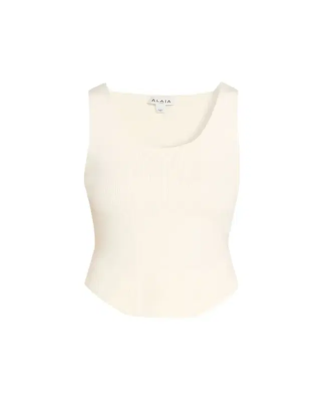 Sleeveless Ribbed Knit Corset Top