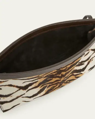ALAÏA Le Click Tiger-Print Calf Hair East-West Shoulder Bag | Thumbnail 4 ALAÏA Le Click Tiger-Print Calf Hair East-West Shoulder Bag | Thumbnail 4