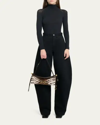 ALAÏA Le Click Tiger-Print Calf Hair East-West Shoulder Bag | Thumbnail 5 ALAÏA Le Click Tiger-Print Calf Hair East-West Shoulder Bag | Thumbnail 5