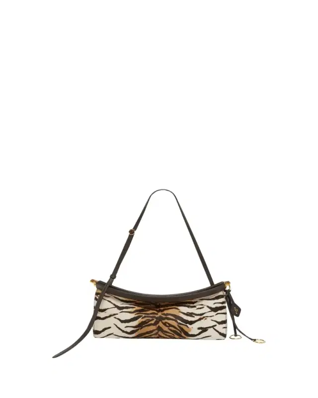 ALAIA Le Click Tiger-Print Calf Hair East-West Shoulder Bag