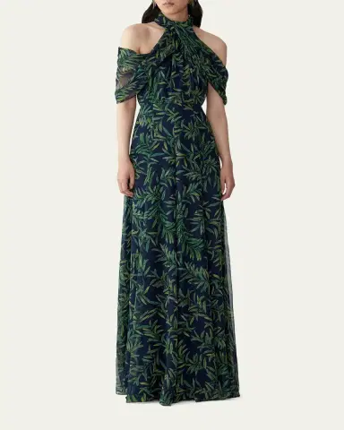 Carolina Herrera Iris Olive-Printed Wide-Leg Silk Chiffon Pants | Thumbnail 2 Carolina Herrera Iris Olive-Printed Wide-Leg Silk Chiffon Pants | Thumbnail 2