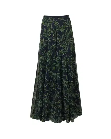 Carolina Herrera Iris Olive-Printed Wide-Leg Silk Chiffon Pants | Thumbnail 1 Carolina Herrera Iris Olive-Printed Wide-Leg Silk Chiffon Pants | Thumbnail 1