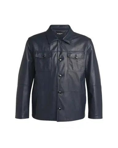 Kiton Men's Loden Napa Leather Shirt Jacket | Thumbnail 1 Kiton Men's Loden Napa Leather Shirt Jacket | Thumbnail 1