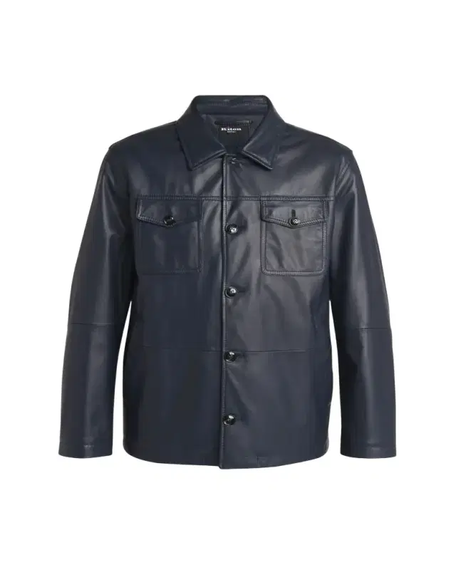 Men's Loden Napa Leather Shirt Jacket