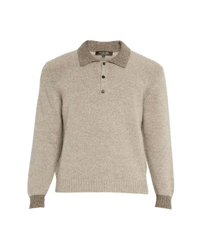 Men's Sheep Meadow Wool and Cashmere Polo Sweater