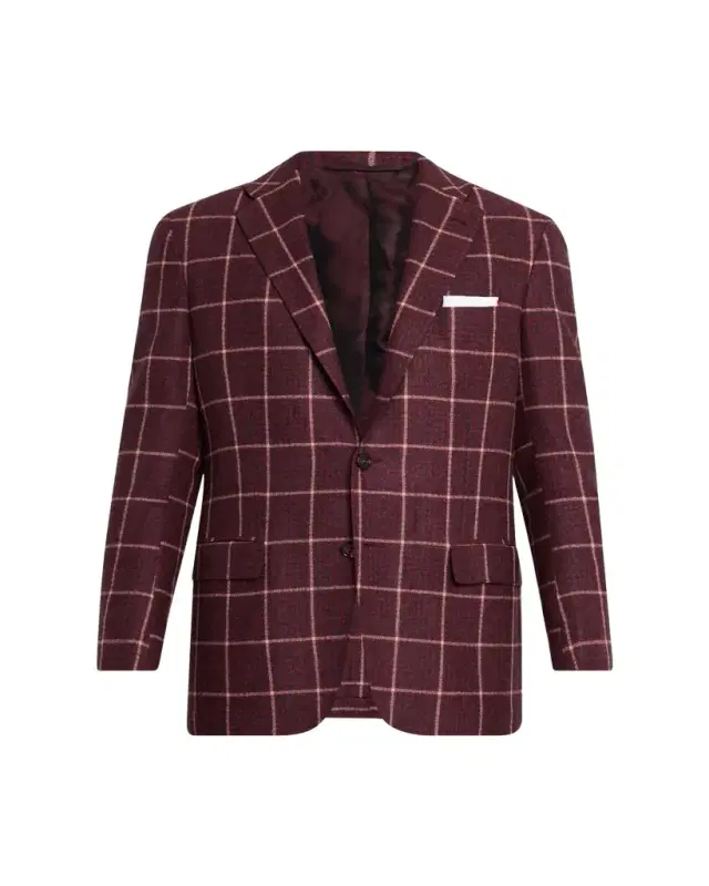 Kiton Men's Cashmere Check Sport Coat