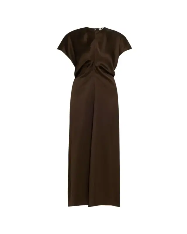 Slouch Waist Satin Maxi Dress
