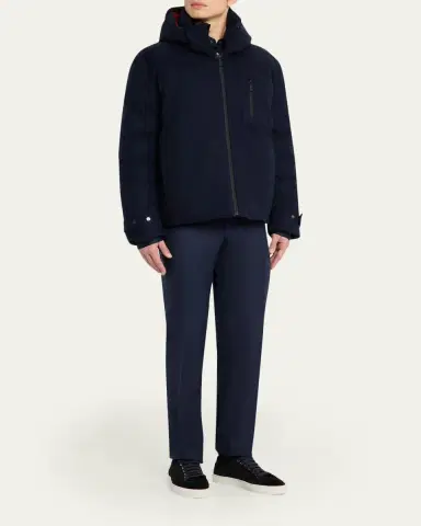 Kiton Men's Cashmere Full-Zip Hooded Jacket | Thumbnail 2 Kiton Men's Cashmere Full-Zip Hooded Jacket | Thumbnail 2