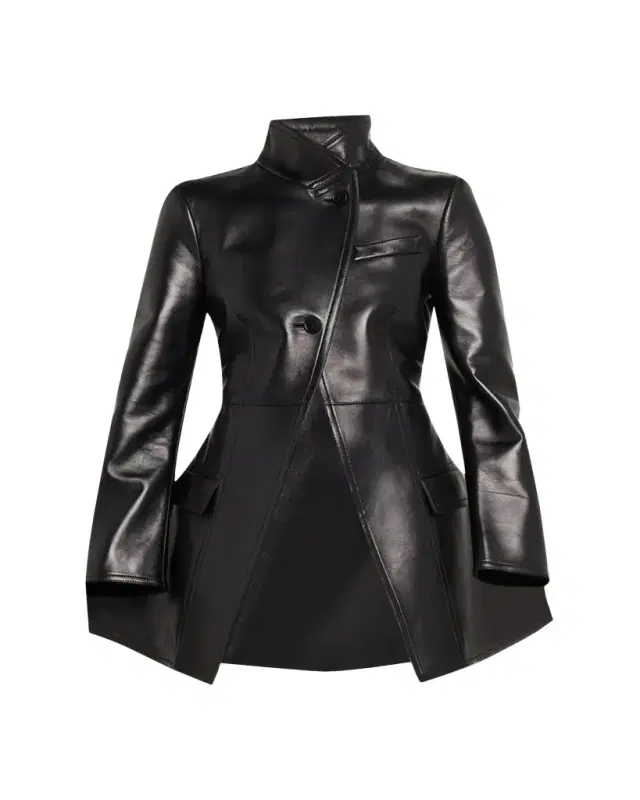 Leather Single-Breasted Cutaway Jacket