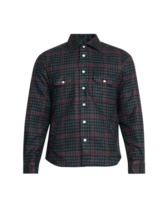 en's Cotton Check Double-Pocket Button-Down Shirt
