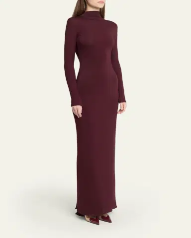 Alaïa Draped Long-Sleeve Dress | Thumbnail 4