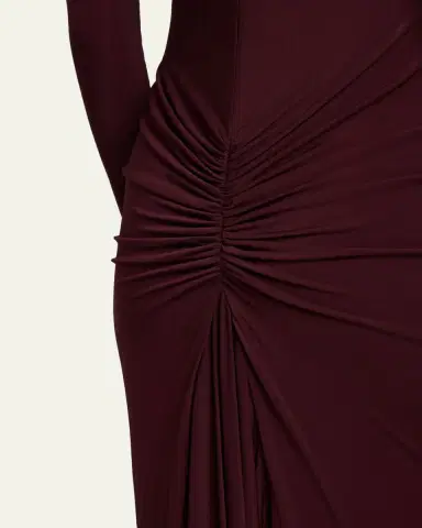 Alaïa Draped Long-Sleeve Dress | Thumbnail 5