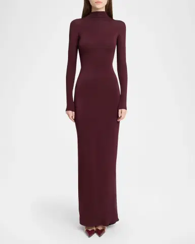 Alaïa Draped Long-Sleeve Dress | Thumbnail 6