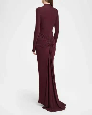 Alaïa Draped Long-Sleeve Dress | Thumbnail 7