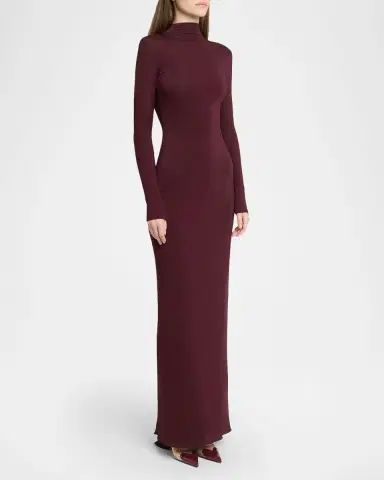 Alaïa Draped Long-Sleeve Dress | Thumbnail 8