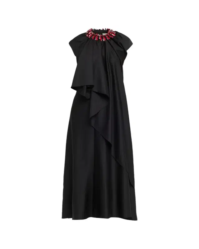 Diotima Parade Embellished Asymmetric Backless Maxi Dress