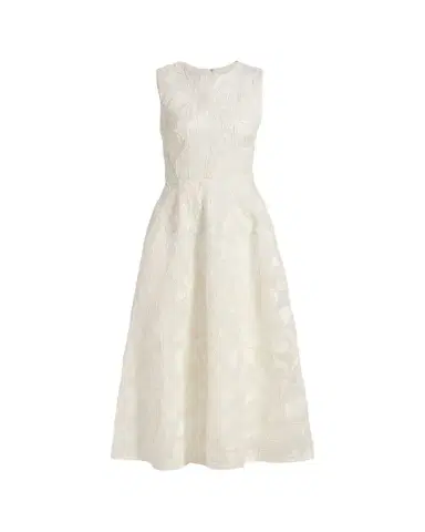 MONIQUE LHUILLIER Floral Cord Embroidered Organza Midi Dress | Thumbnail 1 MONIQUE LHUILLIER Floral Cord Embroidered Organza Midi Dress | Thumbnail 1