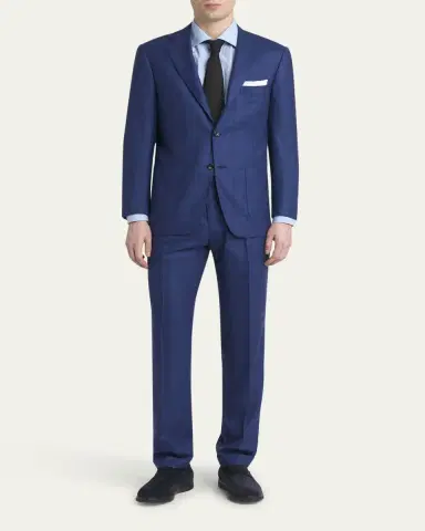 Kiton Men's Royal Blue Virgin Wool Sport Coat | Thumbnail 2