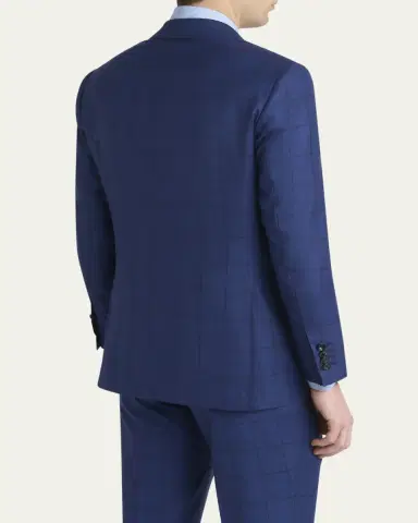 Kiton Men's Royal Blue Virgin Wool Sport Coat | Thumbnail 5