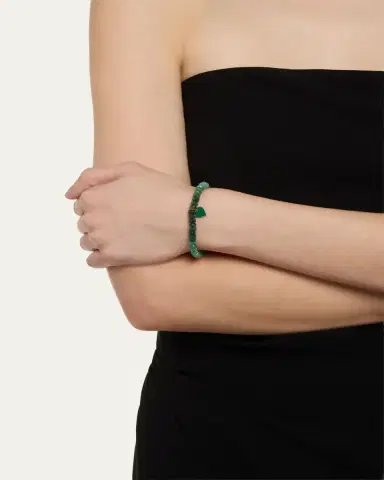 Sydney Evan 14K Green Enamel Heart on Rondelle Bracelet | Thumbnail 2