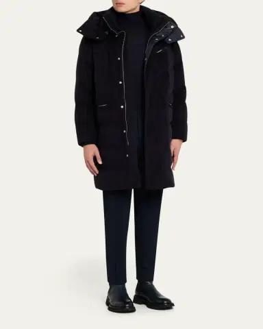 Kiton Men's Cashmere & Wool Down Parka Jacket | Thumbnail 2 Kiton Men's Cashmere & Wool Down Parka Jacket | Thumbnail 2