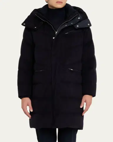 Kiton Men's Cashmere & Wool Down Parka Jacket | Thumbnail 4 Kiton Men's Cashmere & Wool Down Parka Jacket | Thumbnail 4