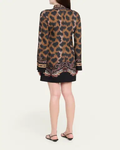 Etro Leopard-Print Long-Sleeve Mini Tunic Dress | Thumbnail 3 Etro Leopard-Print Long-Sleeve Mini Tunic Dress | Thumbnail 3