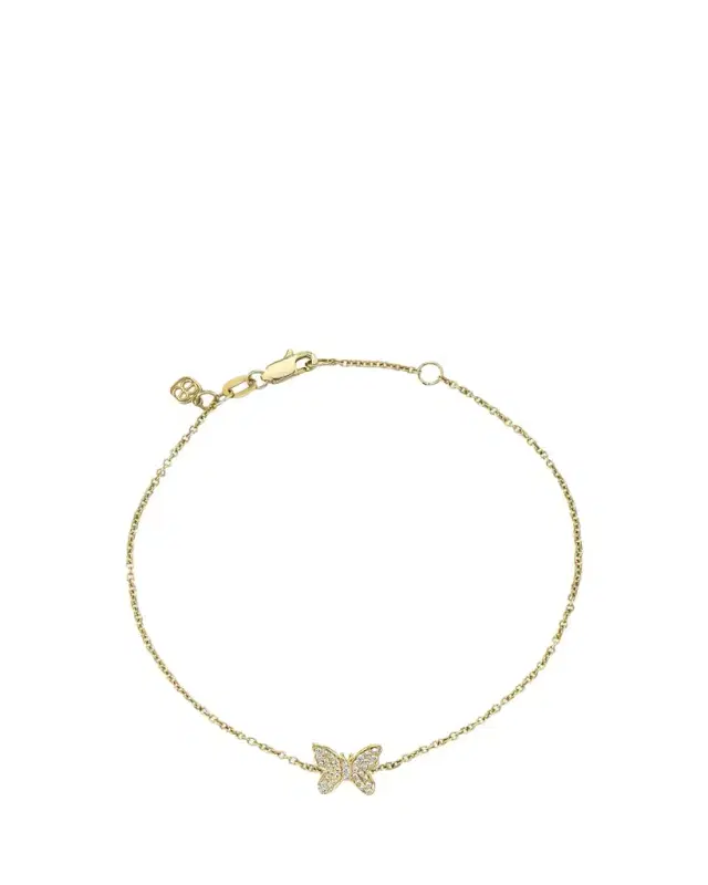 Sydney Evan 14K Gold Diamond Butterfly Bracelet