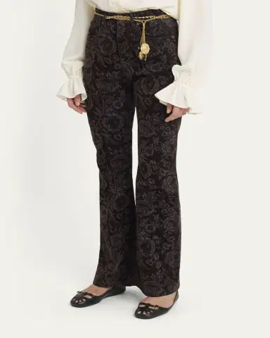 Chloé Floral Flocked Bootcut Jeans | Thumbnail 4