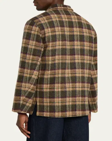Anderson & Sheppard Men's Woollen Tartan Overshirt | Thumbnail 3 Anderson & Sheppard Men's Woollen Tartan Overshirt | Thumbnail 3