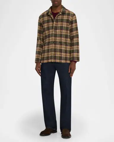 Anderson & Sheppard Men's Woollen Tartan Overshirt | Thumbnail 6 Anderson & Sheppard Men's Woollen Tartan Overshirt | Thumbnail 6