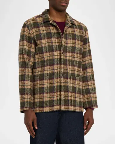 Anderson & Sheppard Men's Woollen Tartan Overshirt | Thumbnail 8 Anderson & Sheppard Men's Woollen Tartan Overshirt | Thumbnail 8