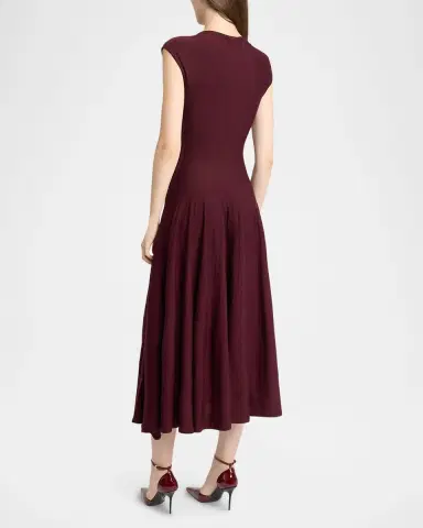 Alaïa Sculpting Cap-Sleeve Midi Dress | Thumbnail 7 Alaïa Sculpting Cap-Sleeve Midi Dress | Thumbnail 7