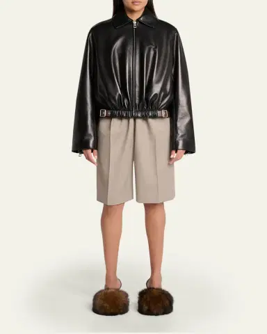 Loewe Buckle Leather Balloon Jacket | Thumbnail 2 Loewe Buckle Leather Balloon Jacket | Thumbnail 2