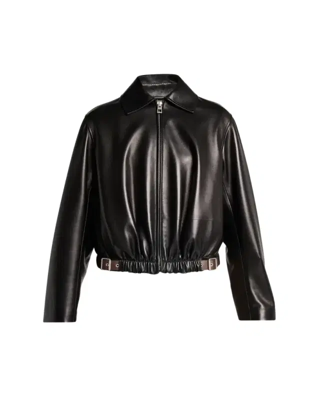 Buckle Leather Balloon Jacket Buckle Leather Balloon Jacket