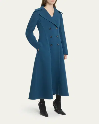 Alaïa Double-Breasted Wool Long Princess Coat | Thumbnail 4 Alaïa Double-Breasted Wool Long Princess Coat | Thumbnail 4