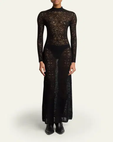 Gabriela Hearst Anya Crochet Long-Sleeve Maxi Dress | Thumbnail 2