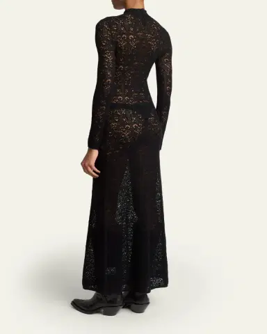 Gabriela Hearst Anya Crochet Long-Sleeve Maxi Dress | Thumbnail 3