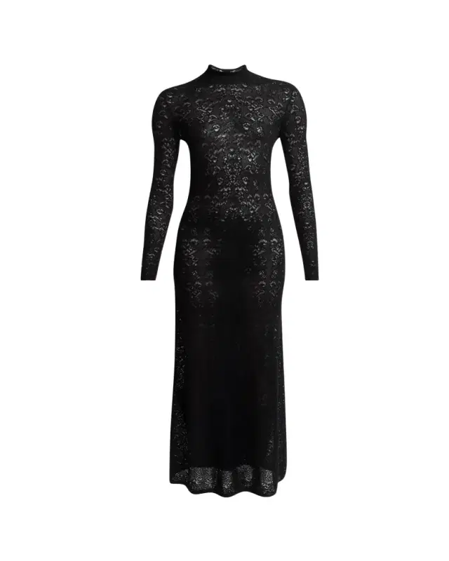 Anya Crochet Long-Sleeve Maxi Dress