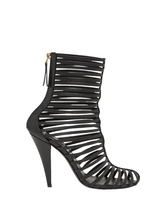 95mm Caged Leather Booties