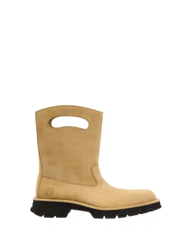 Loewe Men's Bobby Leather Calf-High Boots with Cut-Out Handles | Thumbnail 1