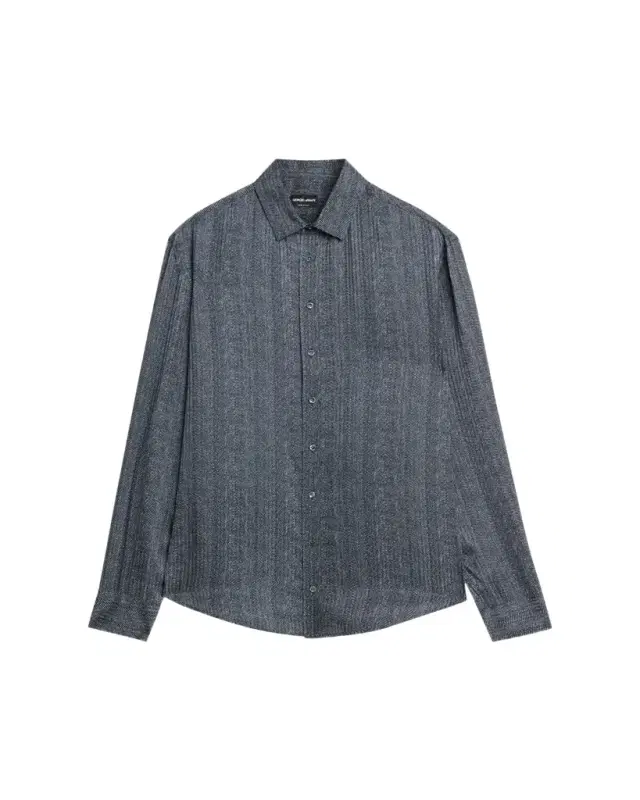 Men's Stripe-Print Viscose and Silk Button-Down Shirt