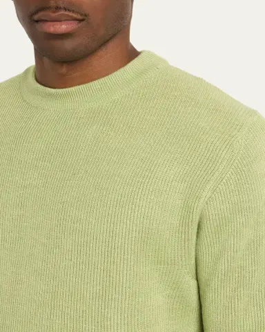 Kiton Men's Silk, Cashmere and Linen Micro-Rib Crewneck Sweater | Thumbnail 5 Kiton Men's Silk, Cashmere and Linen Micro-Rib Crewneck Sweater | Thumbnail 5