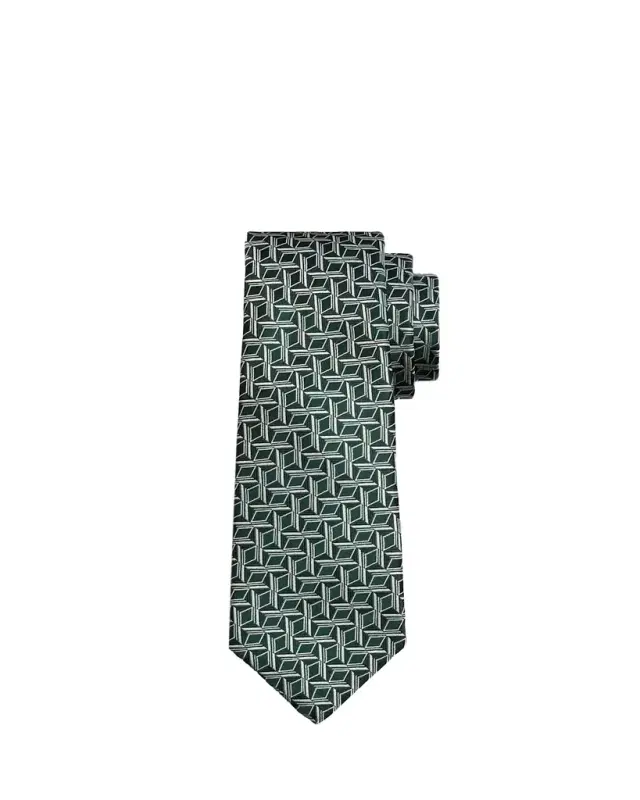 Men's Abstract Geometric Silk Jacquard 7-Fold Tie