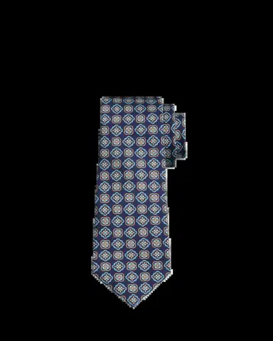 Kiton Men's Geometric Medallion Silk 7-Fold Tie | Thumbnail 2 Kiton Men's Geometric Medallion Silk 7-Fold Tie | Thumbnail 2