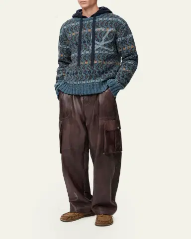 LOEWE Men's L-Monogram Intarsia Knit Crewneck Sweater | Thumbnail 2 LOEWE Men's L-Monogram Intarsia Knit Crewneck Sweater | Thumbnail 2