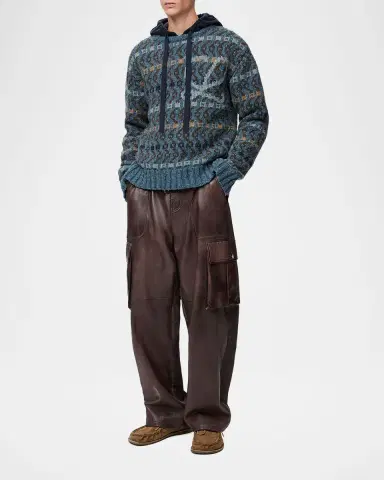 LOEWE Men's L-Monogram Intarsia Knit Crewneck Sweater | Thumbnail 6 LOEWE Men's L-Monogram Intarsia Knit Crewneck Sweater | Thumbnail 6