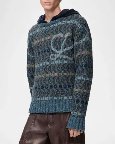 LOEWE Men's L-Monogram Intarsia Knit Crewneck Sweater | Thumbnail 9 LOEWE Men's L-Monogram Intarsia Knit Crewneck Sweater | Thumbnail 9