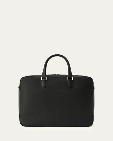 Valextra Men's Avietta Top-Handle Calfskin Briefcase with Zip Pocket | Thumbnail 2 Valextra Men's Avietta Top-Handle Calfskin Briefcase with Zip Pocket | Thumbnail 2