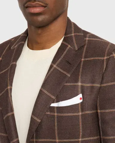Kiton Men's Cashmere Windowpane Single-Breasted Sport Coat | Thumbnail 9